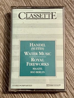 VTG Handel Suites Royal Fireworks, Water Music Maazel 1983 Cassette Tape Paino - Image 1 of 4