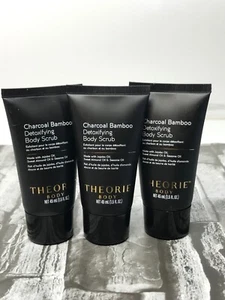 3X THEORIE BODY Charcoal Bamboo Detoxifying Body Scrub ~ 1.5 oz Each ~ LOT of 3 - Picture 1 of 1