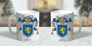 HERALDIK WAPPEN ~ ORTIZ FAMILIENWAPPEN ~ KERAMIKTASSE 11oz. - Bild 1 von 1
