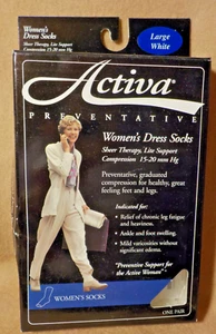 Activa Damen abgestufte Kompression Anzugsocken, Gr. L (Schuhgröße 8-10,5, weiß - Bild 1 von 2