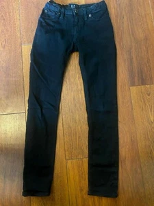 girls 12 GAP KIDS DENIM JEAN black pants ADJUSTABLE WAIST super skinny stretch - Picture 1 of 2