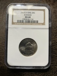 2005-D United States Kansas SMS State Quarter NGC MS 68 High Grade Gem - Picture 1 of 2