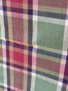 Plaid Cotton Tablecloth 58x78 Inches Made In India Green & Red Washable - Picture 1 of 4