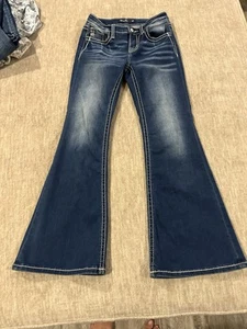 Miss Me Girls Mid-Rise Flare Bottoms Size 10 - Picture 1 of 7