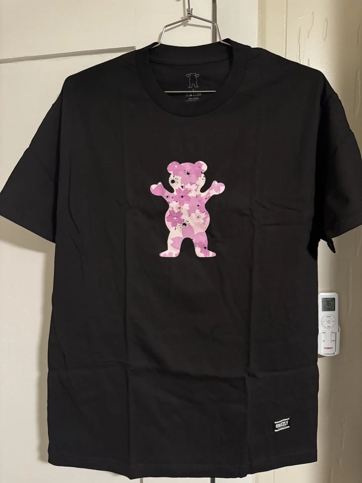 Grizzly Griptape Cherry Blossom OG Bear T-Shirt Black Men’s Large NWT - Image 1 of 1