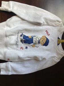 Polo RL Little Girls Polo Bear Fleece Sweatshirt 5T White Pullover Prep - Picture 1 of 3