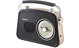 Goodmans Classic AM-FM Retro Radio - Black and Cream and Bule - Picture 1 of 9