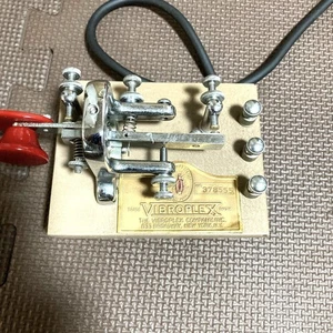 Vibroplex Model 378555 Straight Key & Manipulator Vintage Gold Finish Excellent - Picture 1 of 11