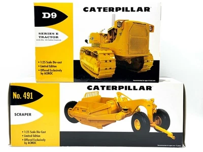 1/25 Caterpillar D9 w/ Cable Control and No. 491 Scraper Set - Image 1 of 4