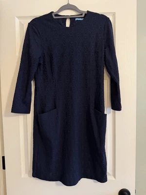 Vestido Jacquard J.McLaughlin Catalyst Para Mujer Azul Marino Bambú Lane Talla M Nuevo con Etiquetas $238 Foto 1 de 4