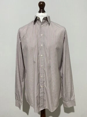 THOMAS PINK Shirt Mens Size 16.5 Cotton Long Sleeve Slim Fit Striped Casual Grey - Image 1 of 4