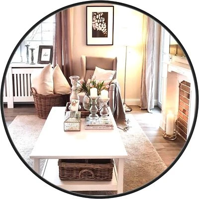 Dripex Wandspiegel HD Spiegel rund, 40 cm, Schwarz, Explosionsgeschütztes Glas - Bild 1 von 4