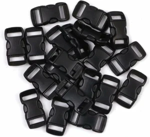 3/8 Inch Black Plastic Curved Buckle DIY Craft Webbing Contoured Side Quick Rele - Picture 1 of 4