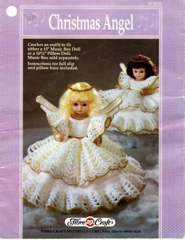 VINTAGE 1990 CROCHET FIBRE CRAFT CHRISTMAS ANGEL - Image 1 of 1