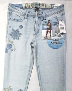 NWT Rewash Jeans Womens Karma Low Rise Vintage Reunion 9/29 Bling Stretch Light - Picture 1 of 15