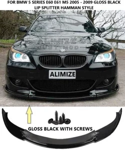 Falda divisor de labios inferiores negra para BMW Serie 5 E60 E61 2005 M5 M Performance - Imagen 1 de 9