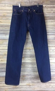 Levis 501 Original Straight Leg Button Fly Jeans Dark Wash Men's Size 34 x 33 - Picture 1 of 11