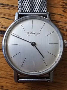 Vintage Swiss Made Ole Mathiesen Quartz Ladies Mesh Bracelet Watch -28mm-Working - Picture 1 of 9