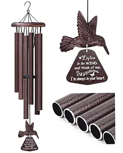 Carillones de viento Sympathy con colibrí giratorio de viento conmemorativo campanas de viento para L... - Imagen 1 de 8