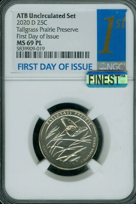 2020 D TALLGRASS QUARTER NGC MS69 PL FDI MAC FINEST MAC SPOTLESS * - Image 1 of 2