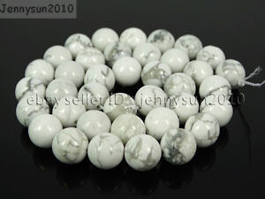 Natural White Howlite Gemstone Round Beads 15.5'' 2mm 3mm 4mm 6mm 8mm 10mm 12mm