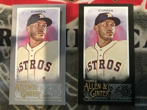2020 Topps Allen & Ginter X Carlos Correa 1/1 Silver/Black Mini Lot Astros - Picture 1 of 1