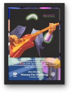 Dire Straits Money For Nothing Poster A1-A5 Mark Knopfler Sultans Of Swing Rock - Imagen 1 de 3