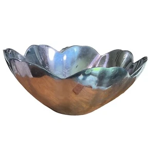 Pewter Bowl Tulipanosa md Made in Mexico 4483 Approximately 10.5" x 4.5" - Picture 1 of 7