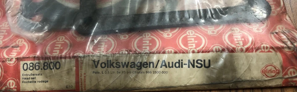 Juego de juntas de culata 086.800 ELRING para AUDI 80 B2 B3 berlina VW CADDY 068 198 001 Foto 1 de 4