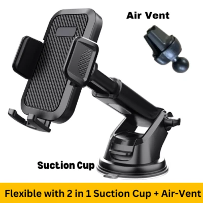 Universal Car Phone Holder 360° Windscreen Dashboard Air Vent Stand - Image 1 of 4