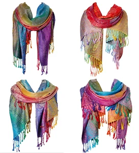 Paisley Pashmina Women Winter Fall Scarf Shawl Wrap ~ Valentine Gift ~ Rainbow - Picture 1 of 18