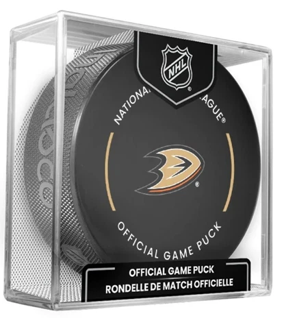 2022-23 ANAHEIM DUCKS NHL OFFICIAL GAME PUCK  IN CUBED BOX NEW *IN STOCK* Cover