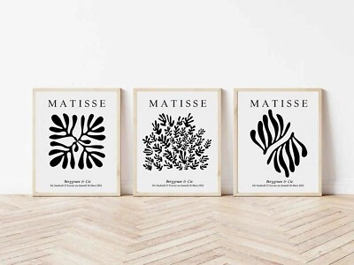 Set of 3 Exhibition Art by Henri Matisse Retro Poster Vintage Art Print - Imagem 1 de 4