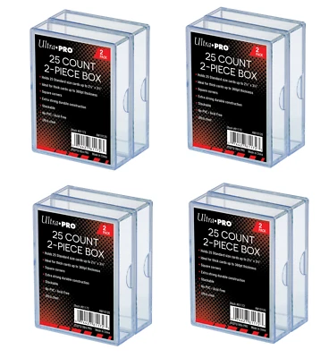 (8 Boxes) Ultra Pro 2 Piece Slider Box 25 Count Plastic Card Case (4 Packs of 2) - Image 1 of 2