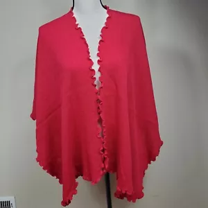 Alpaca Blend Wool Poncho Red Women Cloak Cape Unbranded - Picture 1 of 5