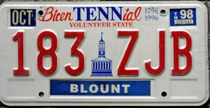TARGA Originale USA auto Stato TENNESSEE Bicentennial 1796-1996 BICENTENARIO - Picture 1 of 4