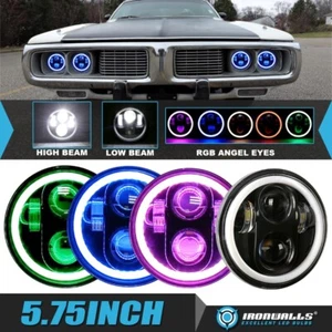 4Pcs 5.75" inch LED Headlights RGB Angel Eyes Hi-Lo for 1967-1974 Dodge Charger - Bild 1 von 12
