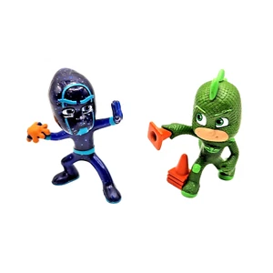 Lot of 2 PJ Masks Action Figures Ninja & Green Gecko Cake Toppers Display Figure - Picture 1 of 5