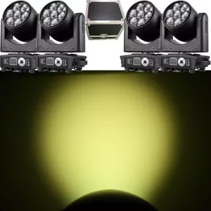 4pc/case LED Zoom Moving Head Wash Stage Light 7x40w RGBW DJ Lighting - Picture 1 of 9