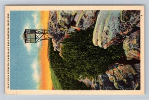 Postal de recuerdo vintage de Cumberland MD-Maryland, Dan's Rock - Imagen 1 de 2