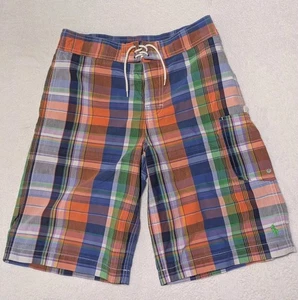 Polo Ralph Lauren Multi Color Plaid Mesh Lined Swim Trunks Shorts Pastel Boys XL - Picture 1 of 7
