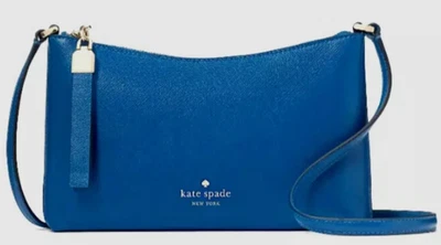 Bolsa tiracolo Kate Spade SADIE pequena couro saffiano azul safira nova com etiquetas $259 - Imagem 1 de 4