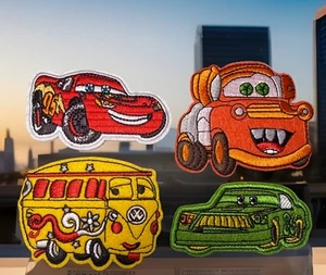 🔥LOT of 4 Cars Movie Lightning McQueen Patch Red Car Pixar Embroidered Iron On - Picture 1 of 8
