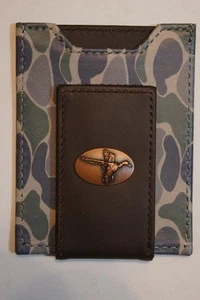 Cartera ZEP-PRO OLD SCHOOL Verde y Gris CAMO Cuero Pato Bolsillo Frontal - Imagen 1 de 5