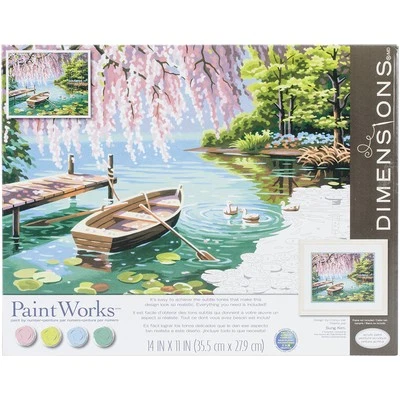 DIMENSIONS Paint Works Paint By Number Kit 14"X11"-Willow Spring Beauty 91491