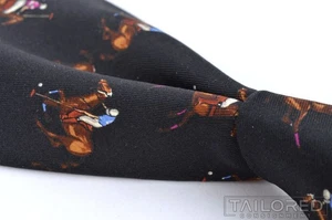 NWT - POLO RALPH LAUREN Vintage VTG Black Equestrian 100% Silk Tie - 3.75" - Picture 1 of 5