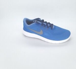 5095 Nike Kids Free RN Running Shoes Star Blue/Metallic Silver-Ligh Size 6Y US