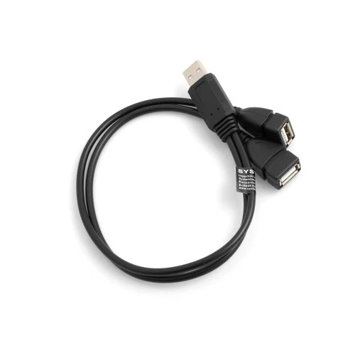 SYSTEM-S Y- Kabel USB Typ A Stecker zu 2 x USB Typ A Buchse Y-Splitter Adapter - Bild 1 von 3
