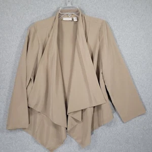 Chico's Cardigan 1 Medium Waterfall Open Front Tan Modal Blend - Picture 1 of 15