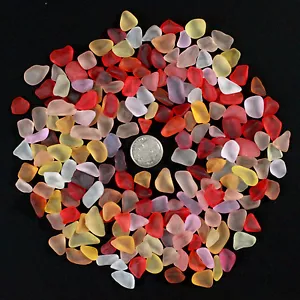 sea beach glass 20 pieces lot bulk red yellow pink white jewelry use - Picture 1 of 3
